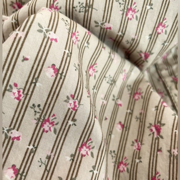 Vintage Old Navy Tan & Pink Floral Cotton Button Down Collared Shirt Size XXL - Picture 8 of 13